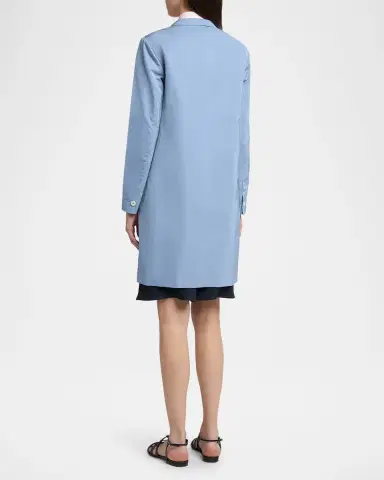 Jil Sander Silk-Blend Single-Breasted Long Coat | Thumbnail 3