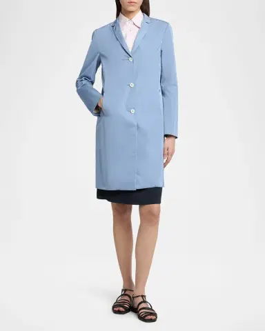 Jil Sander Silk-Blend Single-Breasted Long Coat | Thumbnail 4