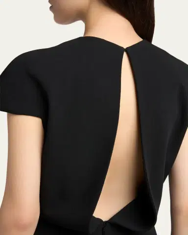 Jil Sander Open Back Short-Sleeve Long Wool Dress | Thumbnail 5 Jil Sander Open Back Short-Sleeve Long Wool Dress | Thumbnail 5