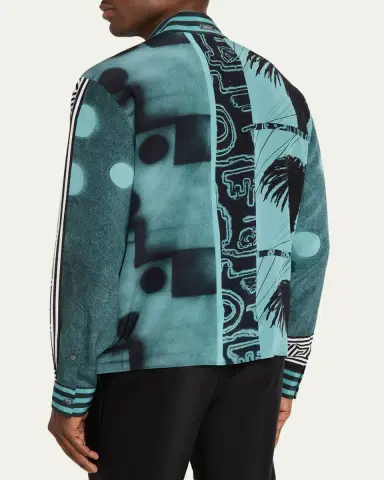 Versace Men's Sunset Palms Silk Crepe De Chine Shirt | Thumbnail 3