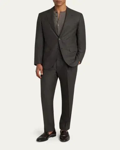 Brioni Men's Wool and Silk Sharkskin Two-Piece Suit | Thumbnail 2