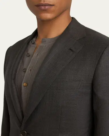 Brioni Men's Wool and Silk Sharkskin Two-Piece Suit | Thumbnail 5