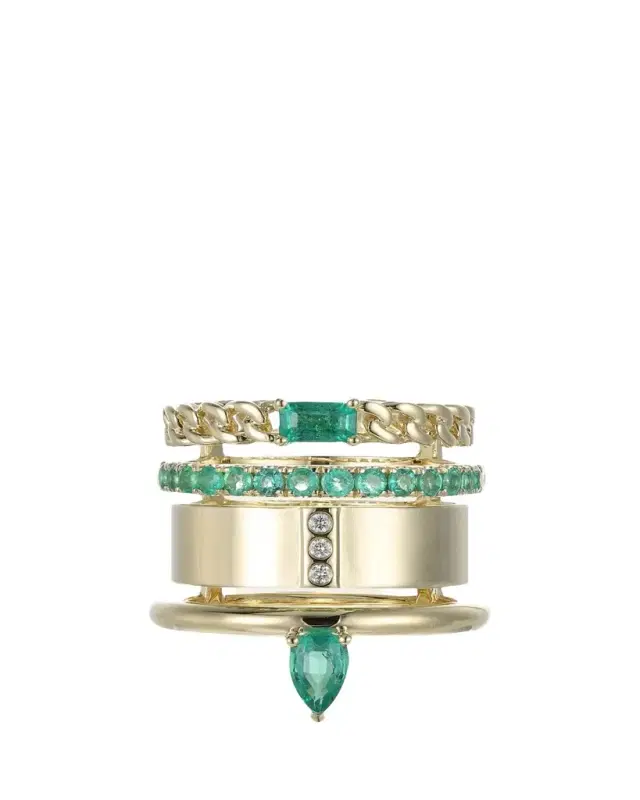 TYPE JEWELRY Typestack Emerald and Diamond Ring