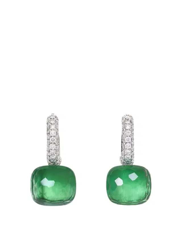 Nudo Classic Earrings with Prasiolite and Green Agate