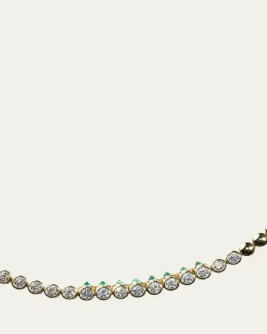 TYPE JEWELRY TUBBO SIDEWAY Diamond and Emerald Tennis Necklace | Thumbnail 3