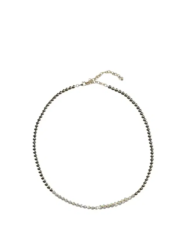 TYPE JEWELRY TUBBO SIDEWAY Diamond and Emerald Tennis Necklace