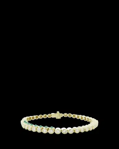Type Jewelry TUBBO SIDEWAY Emerald and Diamond Tennis Bracelet | Thumbnail 2
