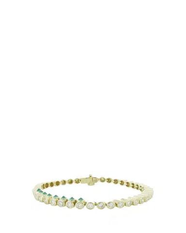 Type Jewelry TUBBO SIDEWAY Emerald and Diamond Tennis Bracelet | Thumbnail 1