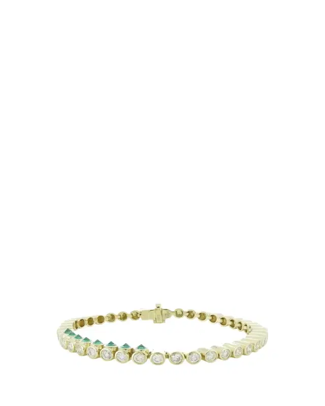 TYPE JEWELRY TUBBO SIDEWAY Emerald and Diamond Tennis Bracelet