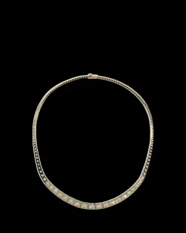 Type Jewelry 14K Yellow Gold LEGGO Riviere Diamond Tennis Necklace, 15"L | Thumbnail 2 Type Jewelry 14K Yellow Gold LEGGO Riviere Diamond Tennis Necklace, 15"L | Thumbnail 2