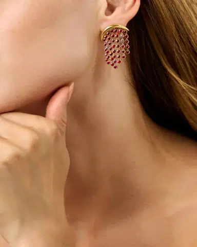 Emily P. Wheeler 18K Yellow Gold Ruby Fringe Earrings | Thumbnail 2 Emily P. Wheeler 18K Yellow Gold Ruby Fringe Earrings | Thumbnail 2