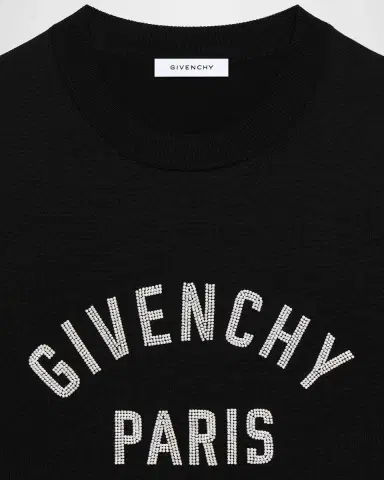 Givenchy Men's Embroidered Logo Cotton Crewneck Sweater | Thumbnail 3 Givenchy Men's Embroidered Logo Cotton Crewneck Sweater | Thumbnail 3