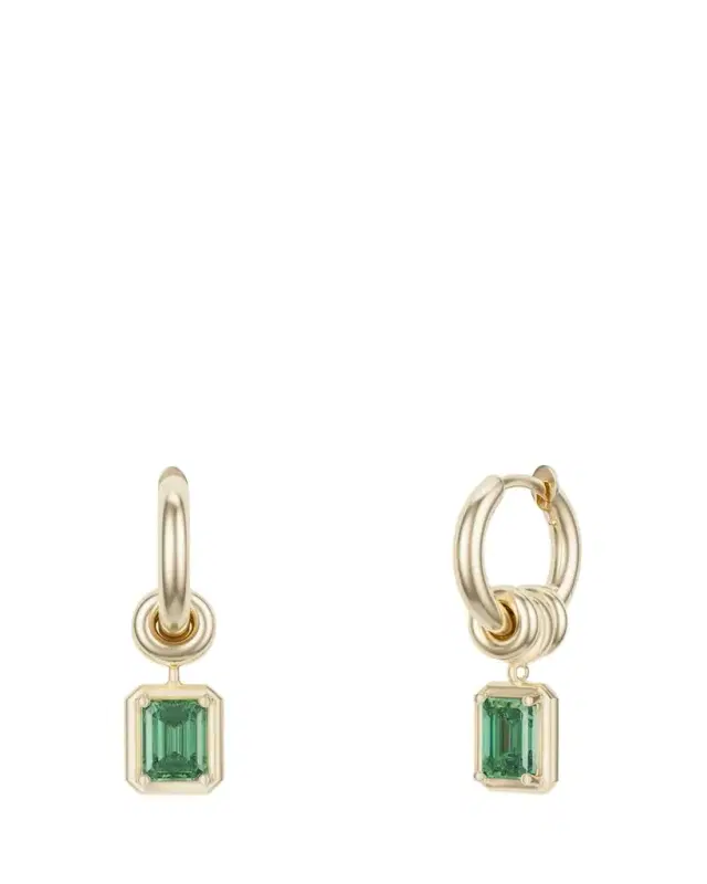 Zahra Hoop Earrings with Emeralds