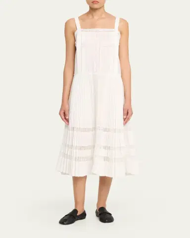 3.1 Phillip Lim Pleated Lace-Inset Midi Dress | Thumbnail 2 3.1 Phillip Lim Pleated Lace-Inset Midi Dress | Thumbnail 2