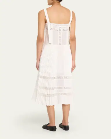 3.1 Phillip Lim Pleated Lace-Inset Midi Dress | Thumbnail 3 3.1 Phillip Lim Pleated Lace-Inset Midi Dress | Thumbnail 3