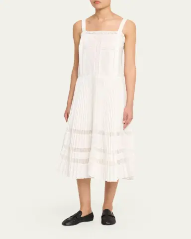 3.1 Phillip Lim Pleated Lace-Inset Midi Dress | Thumbnail 4 3.1 Phillip Lim Pleated Lace-Inset Midi Dress | Thumbnail 4