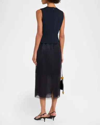 Jason Wu Collection Cady Layered Sleeveless Midi Cocktail Dress | Thumbnail 3 Jason Wu Collection Cady Layered Sleeveless Midi Cocktail Dress | Thumbnail 3