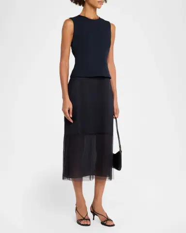 Jason Wu Collection Cady Layered Sleeveless Midi Cocktail Dress | Thumbnail 4 Jason Wu Collection Cady Layered Sleeveless Midi Cocktail Dress | Thumbnail 4