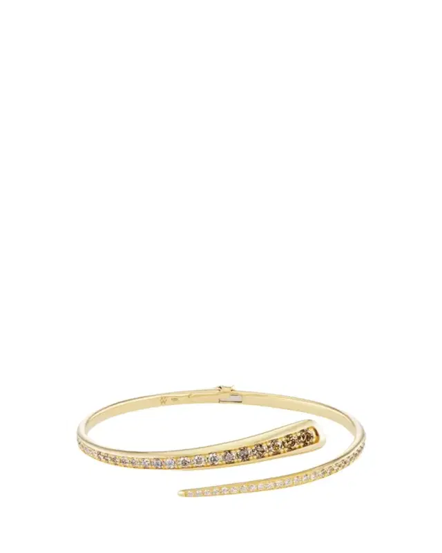 Wrap Bracelet with Brown and White Diamonds
