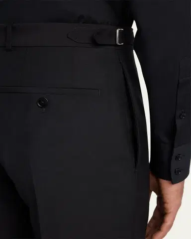 Alexander McQueen Men's Waist-Tab Straight Fit Flat-Front Trousers | Thumbnail 5 Alexander McQueen Men's Waist-Tab Straight Fit Flat-Front Trousers | Thumbnail 5