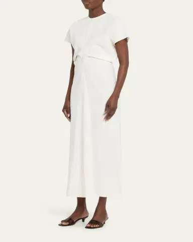 Toteme Slouch Waist Short Sleeve Dress | Thumbnail 4
