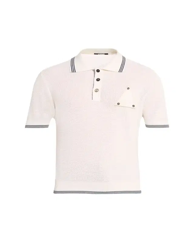 Men's Silk and Cotton Mesh Polo Shirt