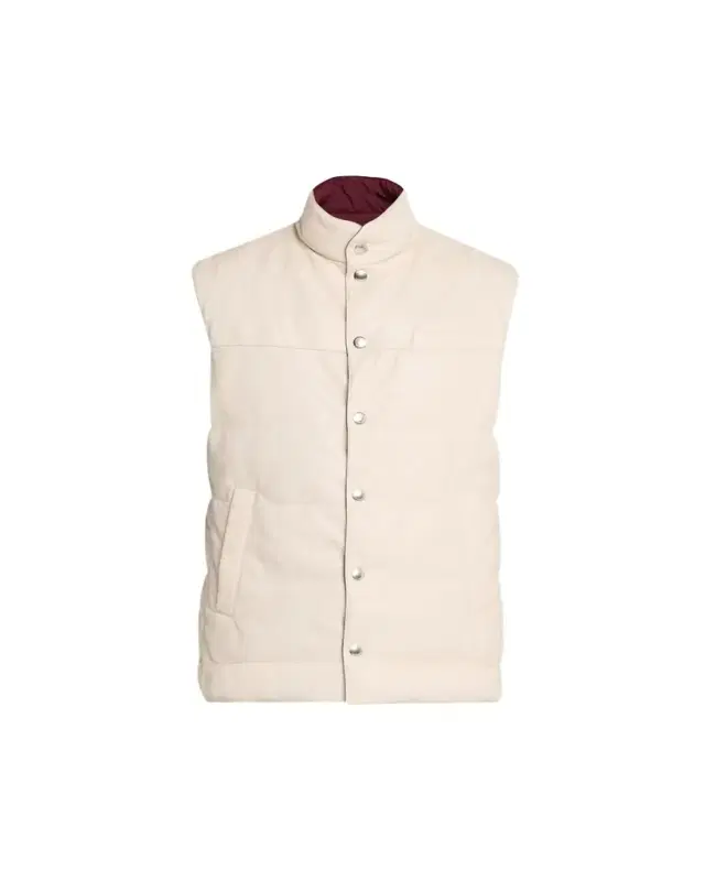 Brunello Cucinelli Men's Reversible Leather and Nylon Quilted Vest