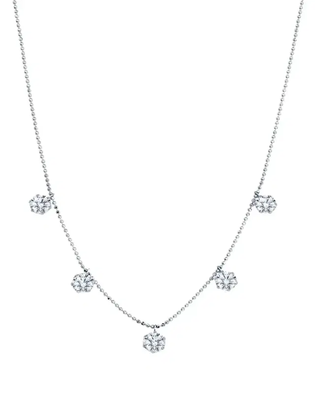 Graziela Gems 18K Large Floating Diamond Necklace