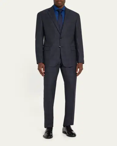 Giorgio Armani Men's Tonal Check Single-Breasted Suit | Thumbnail 2 Giorgio Armani Men's Tonal Check Single-Breasted Suit | Thumbnail 2