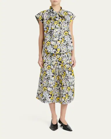 Marni Floral Cotton Midi Skirt | Thumbnail 2 Marni Floral Cotton Midi Skirt | Thumbnail 2