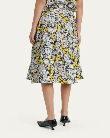 Marni Floral Cotton Midi Skirt | Thumbnail 3 Marni Floral Cotton Midi Skirt | Thumbnail 3