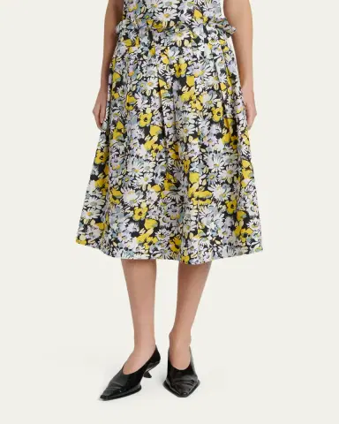 Marni Floral Cotton Midi Skirt | Thumbnail 4 Marni Floral Cotton Midi Skirt | Thumbnail 4