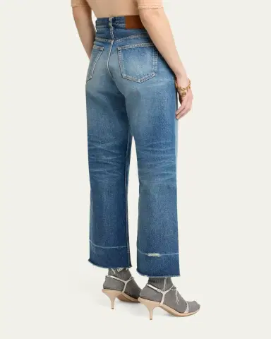 Chloé Mid-Rise Straight-Leg Raw-Hem Ankle Jeans | Thumbnail 3