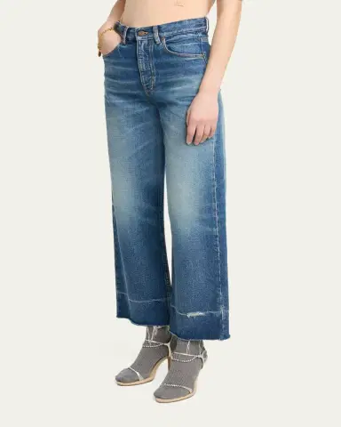 Chloé Mid-Rise Straight-Leg Raw-Hem Ankle Jeans | Thumbnail 4