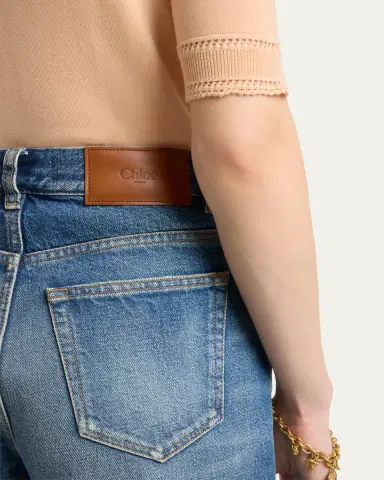 Chloé Mid-Rise Straight-Leg Raw-Hem Ankle Jeans | Thumbnail 5