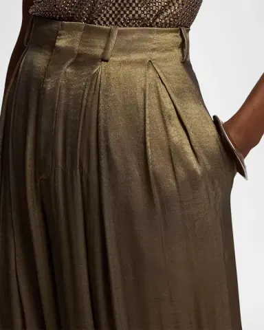 Ralph Lauren Collection Greer Lamé Pleated Pants | Thumbnail 5 Ralph Lauren Collection Greer Lamé Pleated Pants | Thumbnail 5