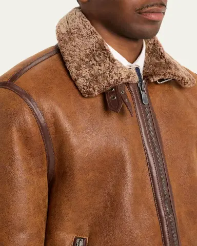 Brunello Cucinelli Men's B3 Pilot Shearling Aviator Jacket | Thumbnail 5