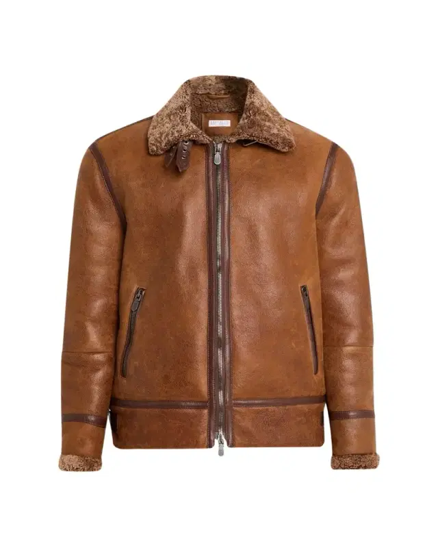Brunello Cucinelli Men's B3 Pilot Shearling Aviator Jacket
