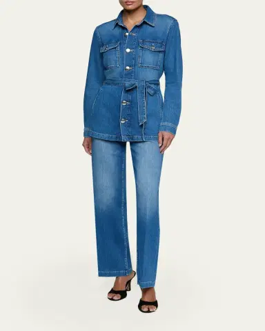 L'Agence Samaya Denim Safari Jacket | Thumbnail 2