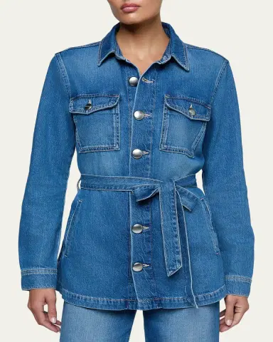L'Agence Samaya Denim Safari Jacket | Thumbnail 4
