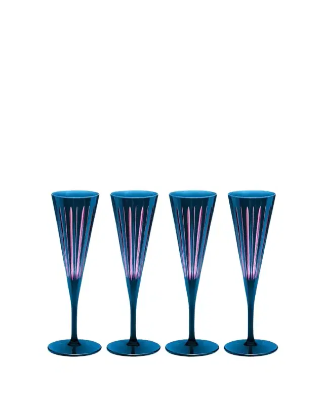 L'Objet Prism 6 oz. Champagne Flutes, Set of 4