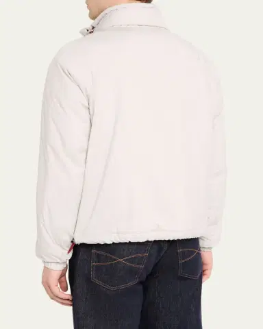 Brunello Cucinelli Men's Thermor Stand Collar Full-Zip Jacket | Thumbnail 3
