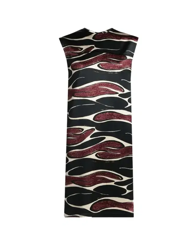 Marni Abstract Wave Sleeveless Midi Dress