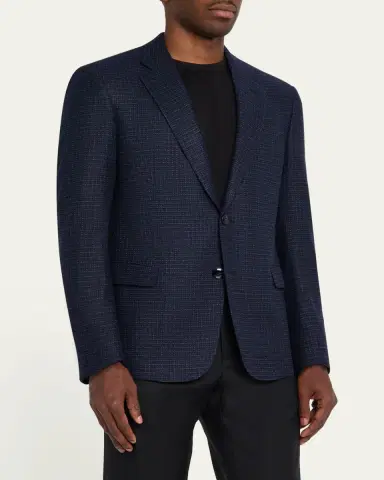 Giorgio Armani Men's Soft Line Check Single-Breasted Sport Coat | Thumbnail 4