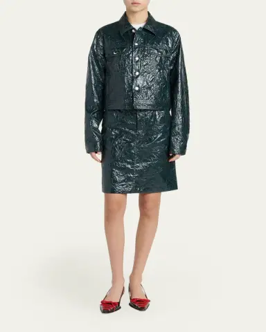 Marni Glossy Crinkled Jacker | Thumbnail 2 Marni Glossy Crinkled Jacker | Thumbnail 2