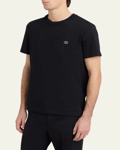 Valentino Garavani Men's VLogo Signature Cotton Short-Sleeve T-Shirt | Thumbnail 4 Valentino Garavani Men's VLogo Signature Cotton Short-Sleeve T-Shirt | Thumbnail 4