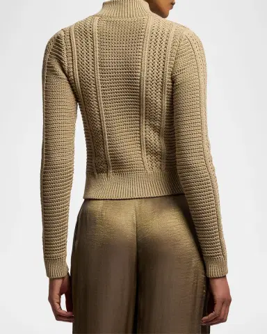Ralph Lauren Collection Cotton-Blend Mockneck Cardigan | Thumbnail 3 Ralph Lauren Collection Cotton-Blend Mockneck Cardigan | Thumbnail 3