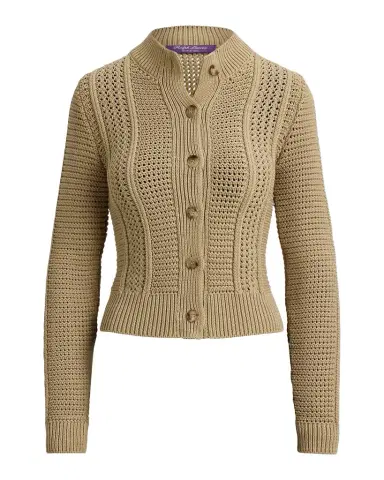 Ralph Lauren Collection Cotton-Blend Mockneck Cardigan | Thumbnail 1 Ralph Lauren Collection Cotton-Blend Mockneck Cardigan | Thumbnail 1