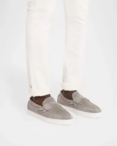 Christian Louboutin Men's The Harold I Flat Leather Red-Sole Boat Shoes | Thumbnail 2