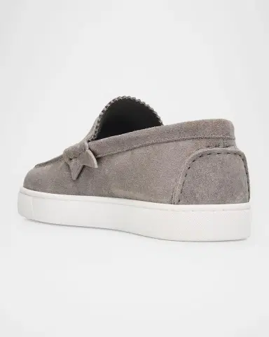 Christian Louboutin Men's The Harold I Flat Leather Red-Sole Boat Shoes | Thumbnail 4